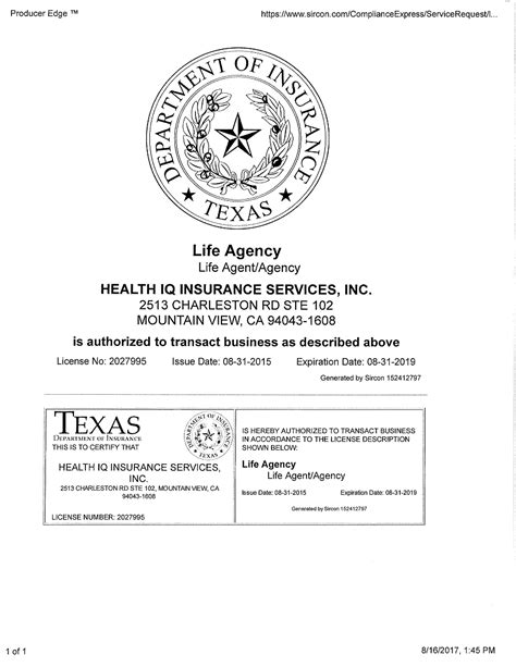 Texas insurance license application fee